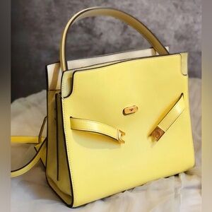 NWT Tory Burch Lee Radziwill Small Double Bag - Style 64511 - Yellow $898
